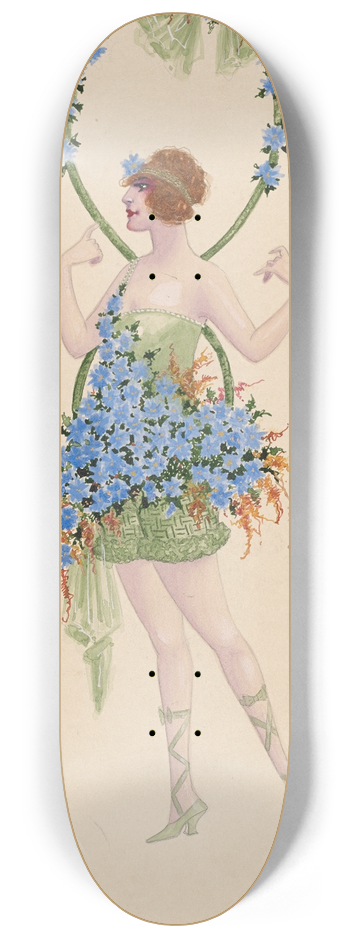 Will R. Barnes - 4-Cornflowers 8.25 inch art skate deck