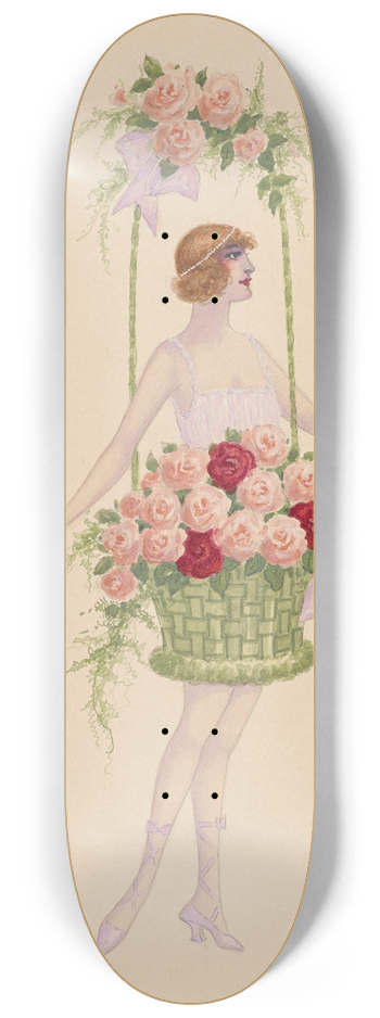 Will R. Barnes - 539-Rose Basket 8.25 inch art skate deck
