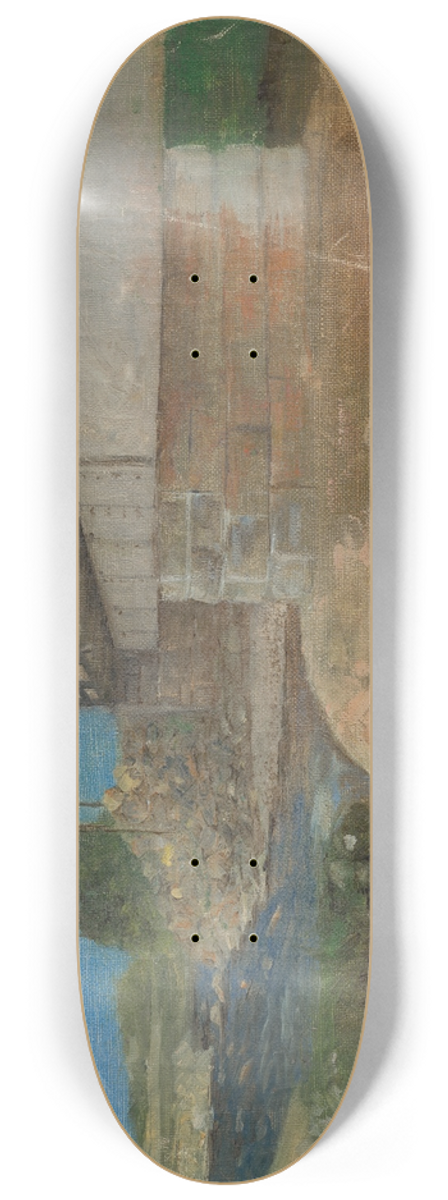 Aurel Ballo - Sketch Of A Landscape With A Bridge 8.25 inch art skate deck