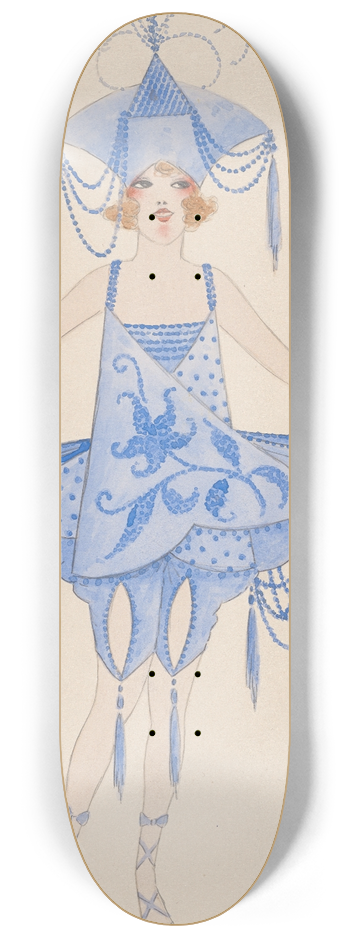 Will R. Barnes - Girl in blue 8.25 inch art skate deck