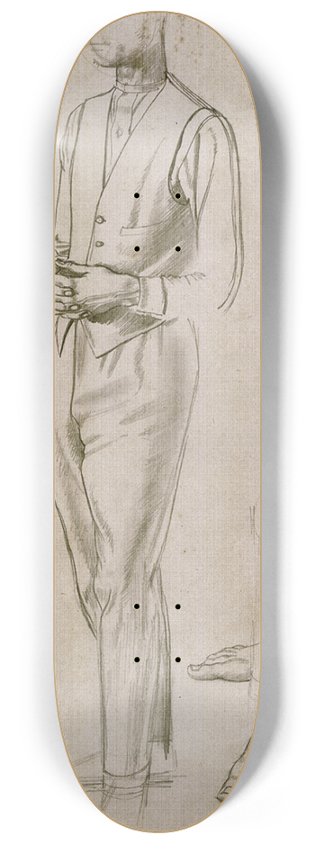 Winifred Knights - Untitled  preparatory drawing for The marriage at Cana, 8.25 inch art skate deck