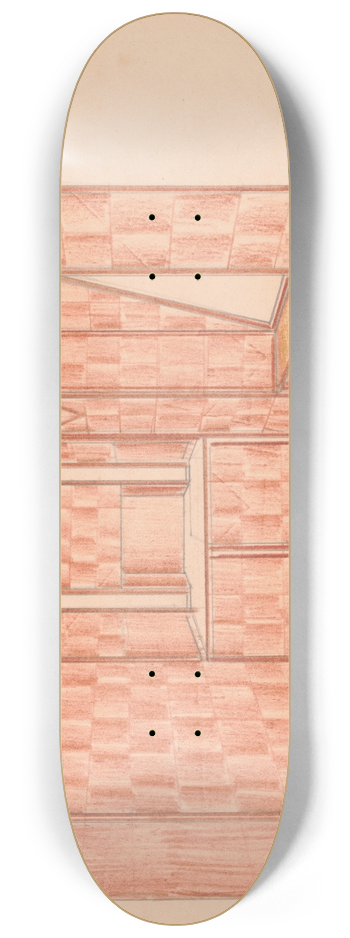 Winold Reiss - Design for small showroom or powder room.] [Interior perspective study 8.25 inch art skate deck