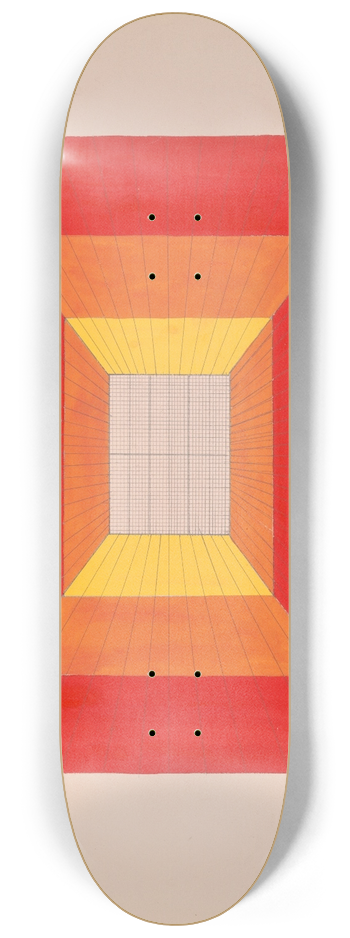 Winold Reiss - Design for unidentified restaurant, possibly Dunhalls Restaurant, New York, NY. 8.25 inch art skate deck
