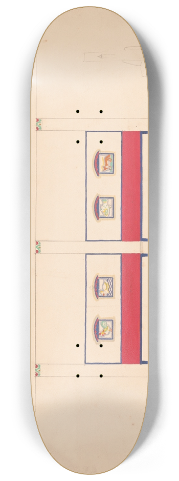Winold Reiss - Designs for unidentified restaurant interior, possibly Elyse restaurant, 1 East 56th St., New York, NY.] [Drawing of restaurant interior elevations 8.25 inch art skate deck