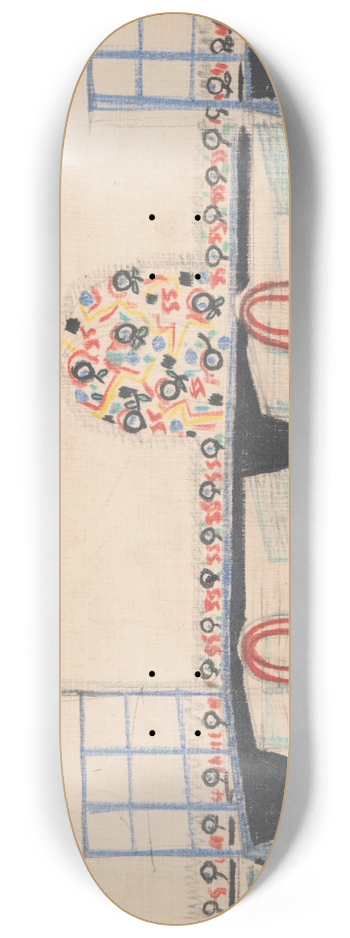 Winold Reiss - Interior perspective studies for a restaurant 8.25 inch art skate deck