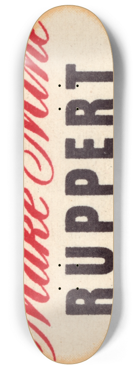 Winold Reiss - Ruppert Beer Label. 8.25 inch art skate deck