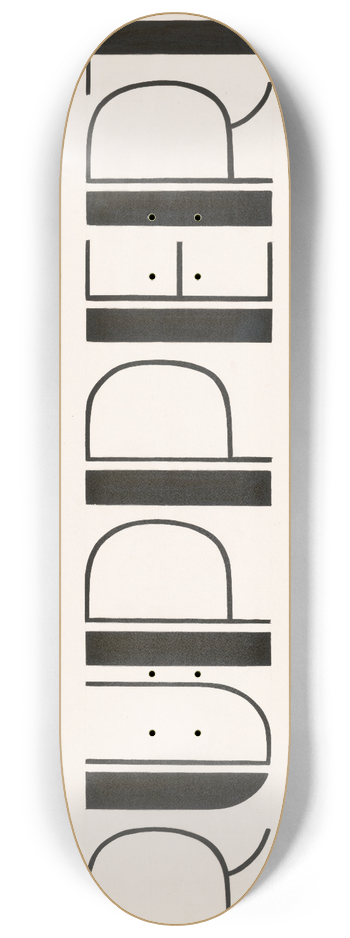 Winold Reiss - Typographical studies for Ruppert Beer 8.25 inch art skate deck