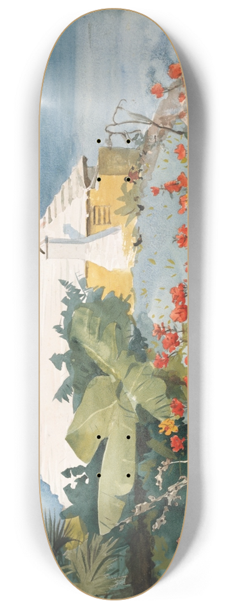 Winslow Homer - Flower Garden and Bungalow, Bermuda 8.25 inch art skate deck