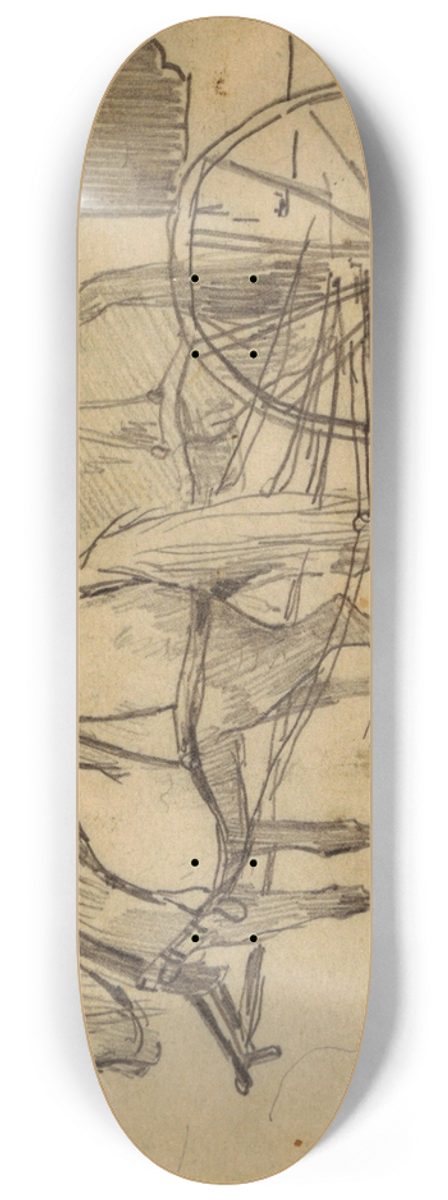 Winslow Homer - Horses and Wagon (The Picnic Excursion) 8.25 inch art skate deck