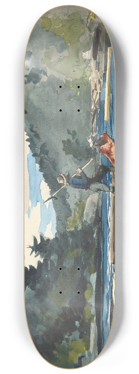 Winslow Homer - Hudson River, Logging 8.25 inch art skate deck