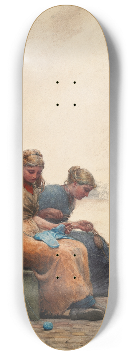 Winslow Homer - Mending the Nets 8.25 inch art skate deck