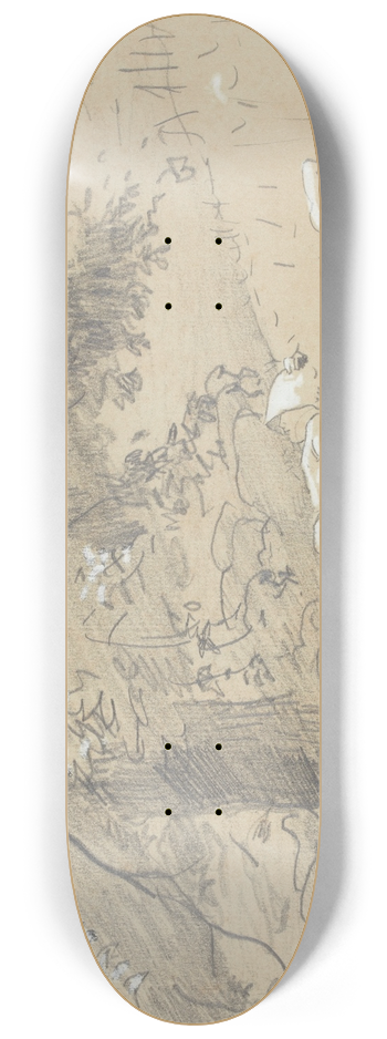 Winslow Homer - Shepherdess Resting Under a Tree 8.25 inch art skate deck