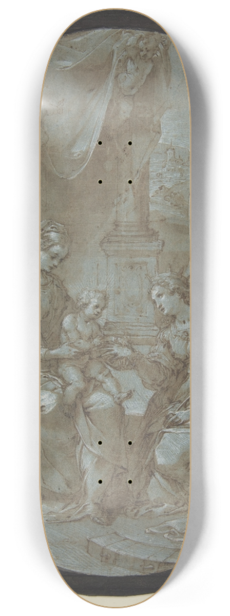 Avanzino Nucci - The Mystic Marriage of Saint Catherine of Alexandria 8.25 inch art skate deck