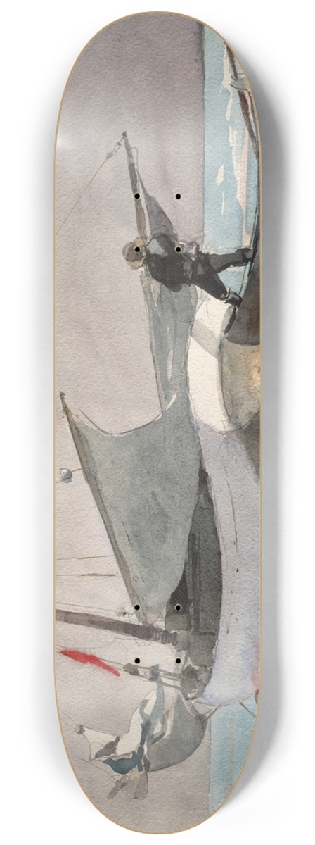 Winslow Homer - Stowing Sail 8.25 inch art skate deck