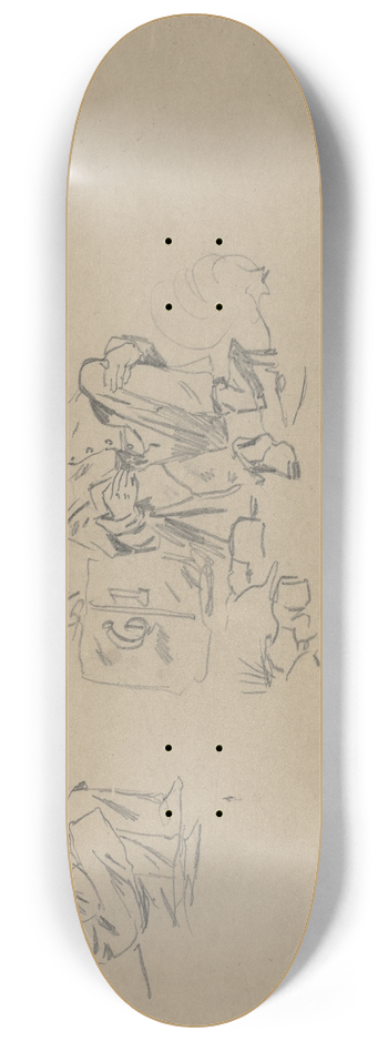 Winslow Homer - Two Soldiers Resting (verso) 8.25 inch art skate deck