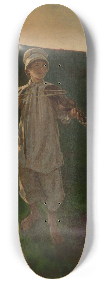 Witold Pruszkowski - Shepherd boy playing the fiddle 8.25 inch art skate deck