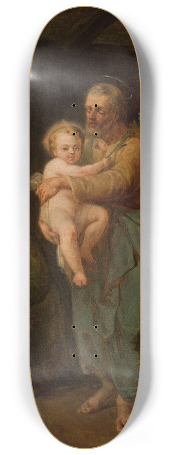 Wojciech Gerson - St. Joseph with Jesus and St. Anne 8.25 inch art skate deck
