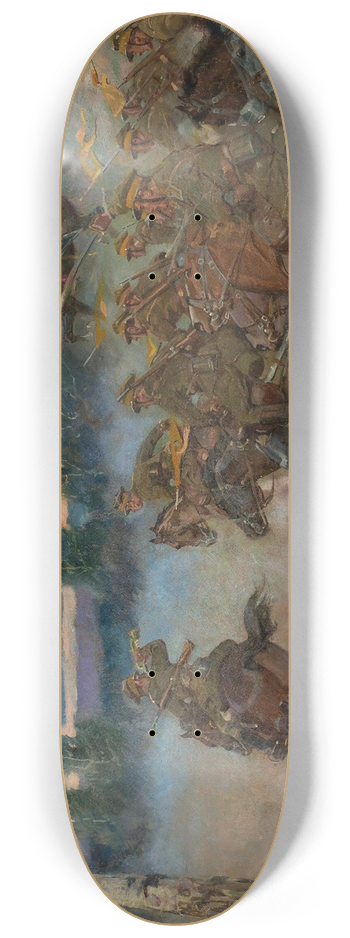 Wojciech Kossak - Cavalry charging 8.25 inch art skate deck
