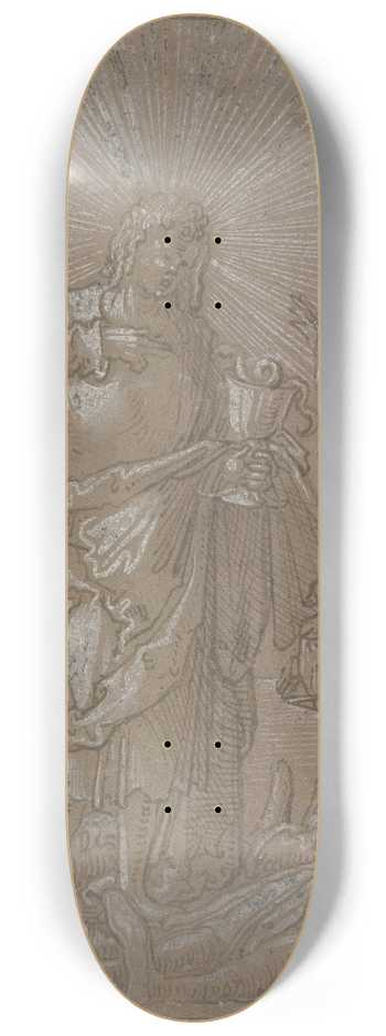 Wolf Huber - Johannes der Evangelist mit Giftbecher 8.25 inch art skate deck