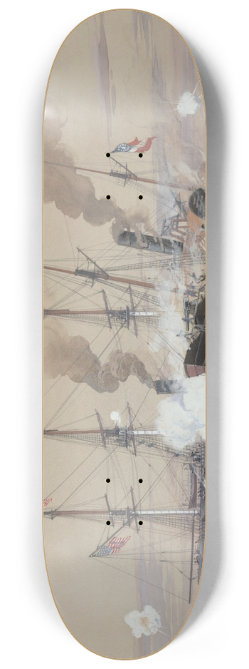 Worden Wood - U.S.S. Pensacola and the C.S.S. GovernorMoore 8.25 inch art skate deck