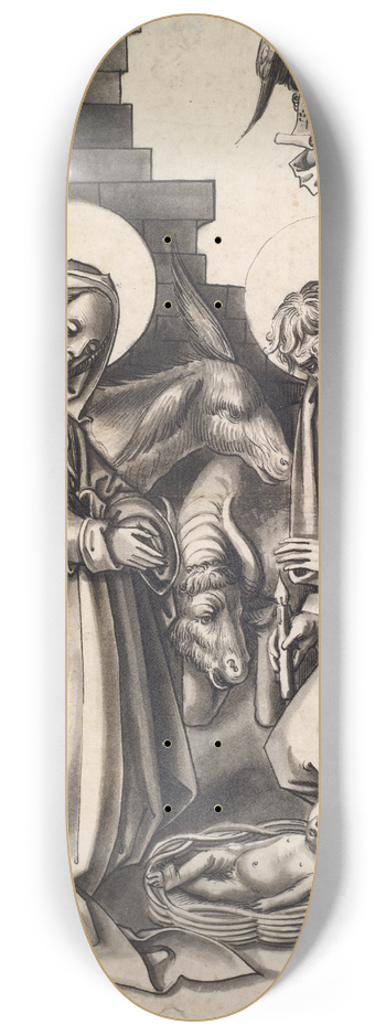 Workshop of Hans Holbein the elder - Adoration of the Child 8.25 inch art skate deck