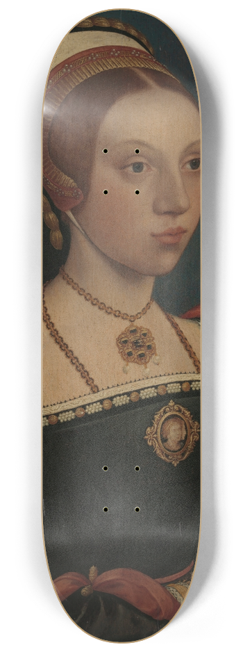 Workshop of Hans Holbein the Younger - Portrait of a Young Woman 8.25 inch art skate deck