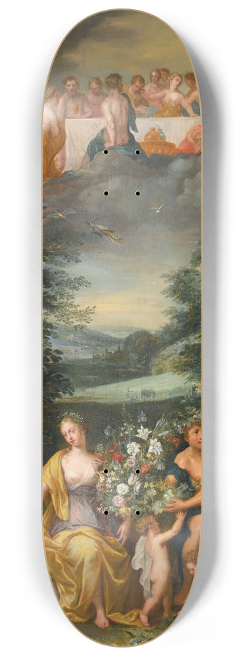 Workshop Of Jan Brueghel The Younger - Homage To The Goddess Flora With A Feast Of The Gods 8.25 inch art skate deck