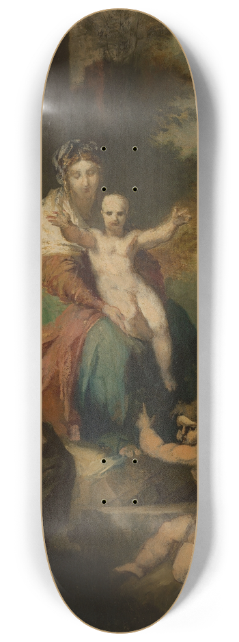 Xavier-Alphonse Monchablon - La Sainte-Famille 8.25 inch art skate deck