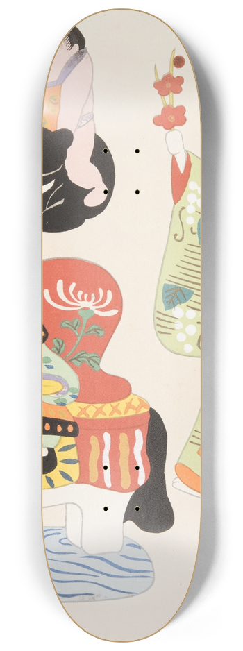 Yamashita Hakuba - Japanese Folk Toys (Kydo gangu sh ; haru) Pl.12 8.25 inch art skate deck