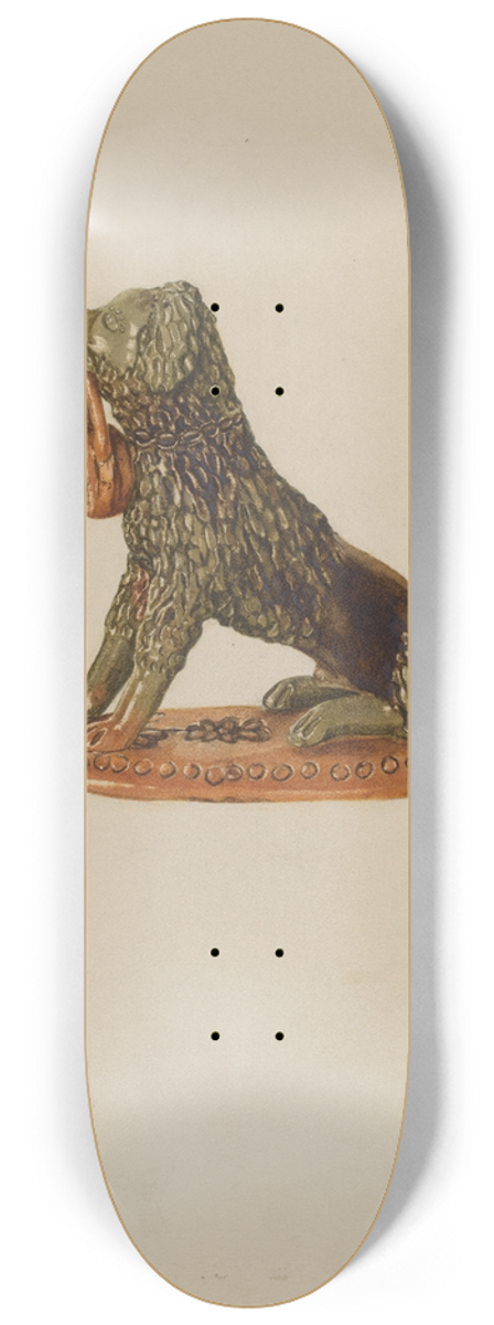 Yolande Delasser - Statuette of a Dog 8.25 inch art skate deck