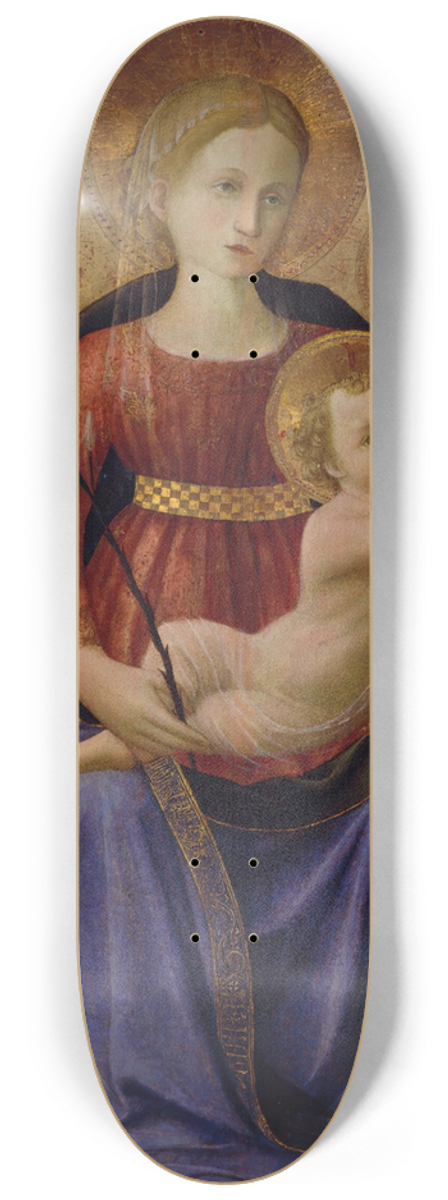 Zanobi Strozzi - Virgin and Child with Four Angels and the Redeemer 8.25 inch art skate deck
