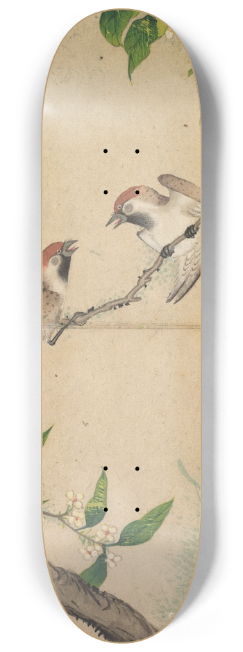 Zhang Ruoai - Gossiping Sparrows 8.25 inch art skate deck