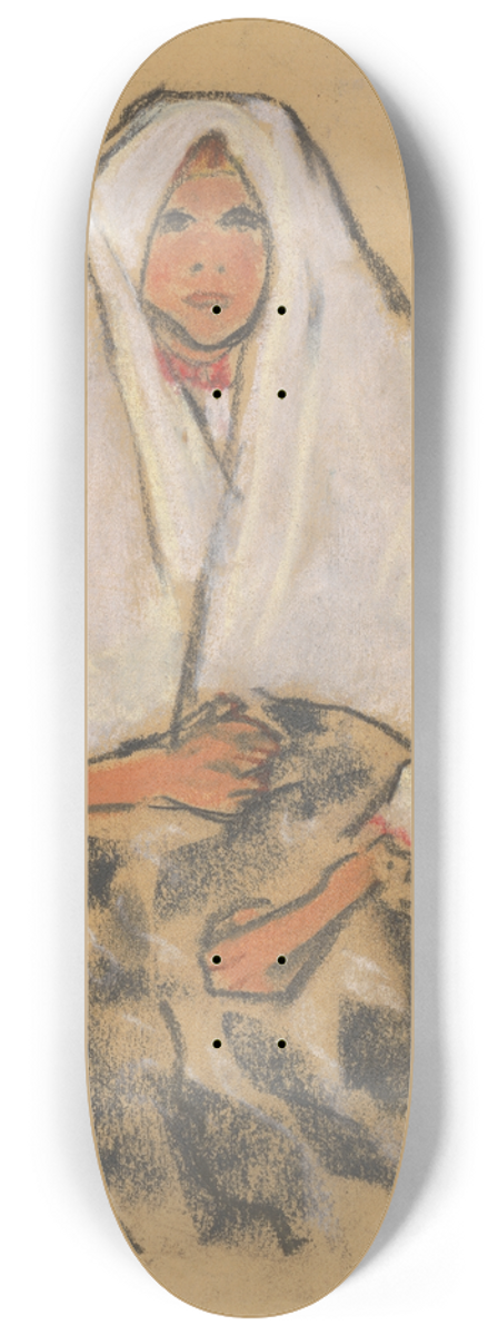 Zolo Palugyay - Girl in a White Scarf 8.25 inch art skate deck