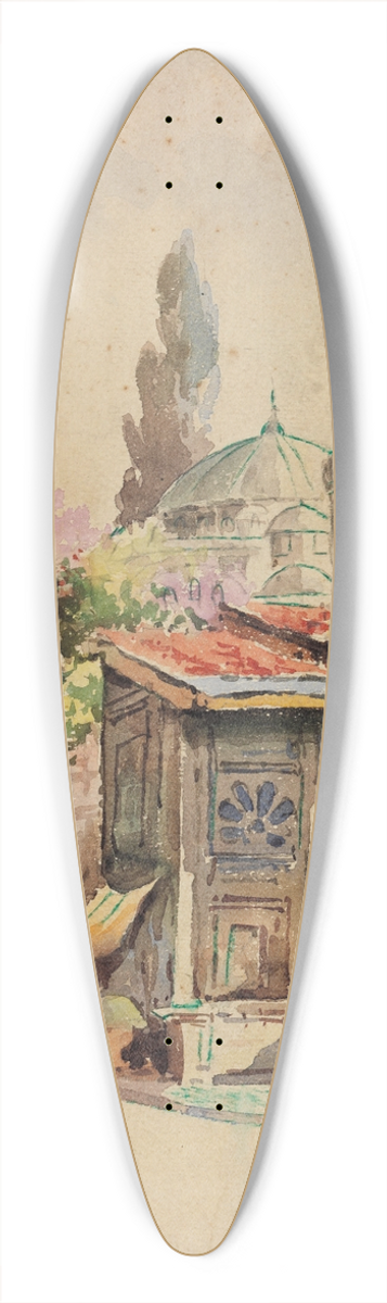 Abdul Qadir Al-Rassam - Title Unknown 39.3 inch art pintail longboard deck
