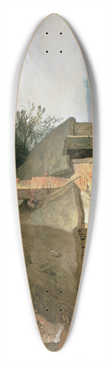Abraham Bloemaert - A cottage with peasants milking goats 39.3 inch art pintail longboard deck