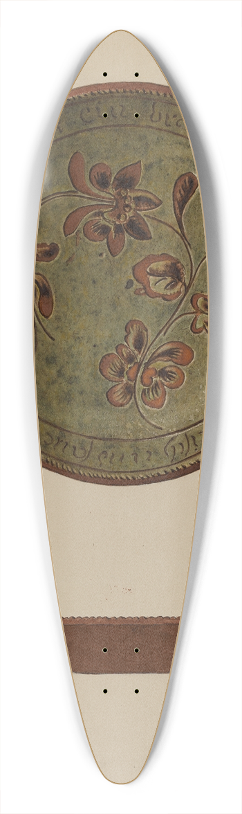 Aaron Fastovsky - Pa. German Plate 39.3 inch art pintail longboard deck