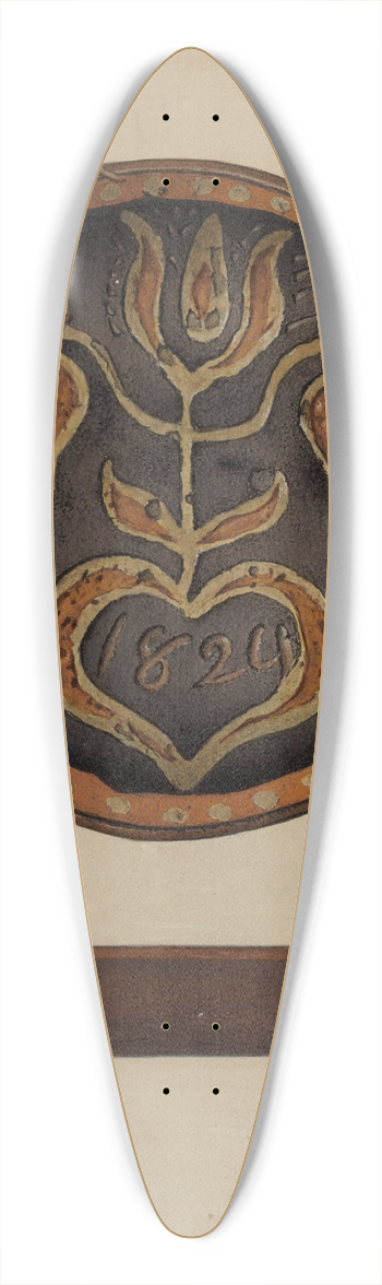 Aaron Fastovsky - Pa. German Plate 39.3 inch art pintail longboard deck