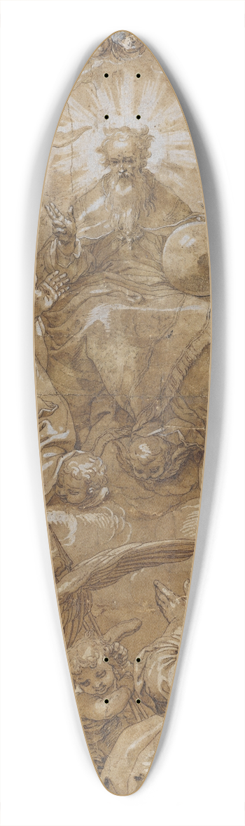 Abraham Bloemaert - Intercession of Christ and Mary before God the Father 39.3 inch art pintail longboard deck