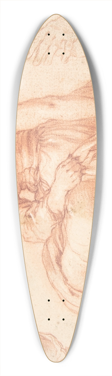 Abraham Bloemaert - Study of a Seated Woman and Five Studies of Hands 39.3 inch art pintail longboard deck