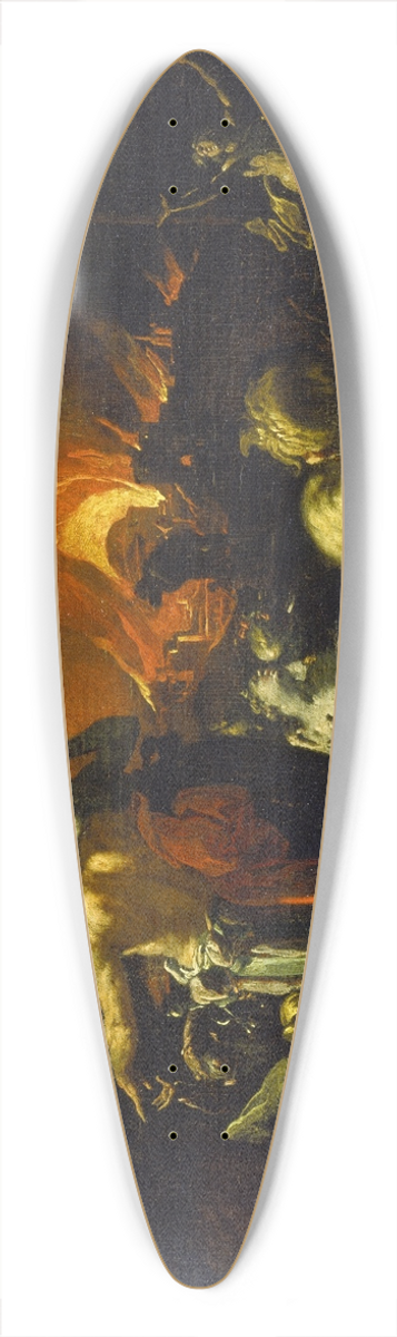 Abraham Bloemaert - The Burning of Troy 39.3 inch art pintail longboard deck
