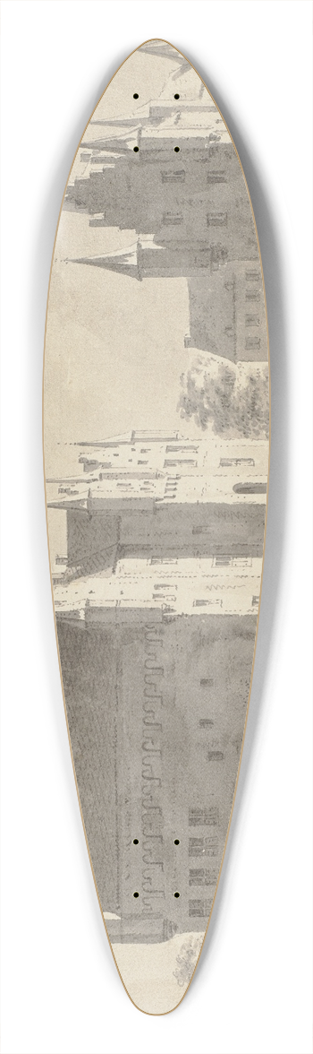 Abraham de Haen the Younger - Kasteel te Gemert 39.3 inch art pintail longboard deck