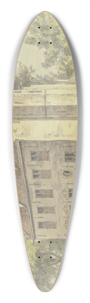 Abraham de Haen the Younger - tHuis te Altena by Delft 39.3 inch art pintail longboard deck
