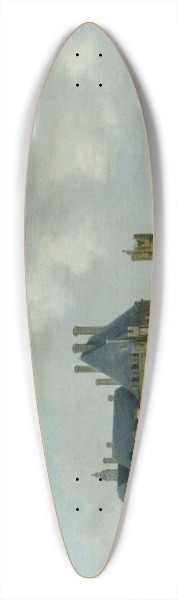 Abraham de Verwer - Le quartier du Petit Nesle avec lHtel de Nevers, la tour de Nesle, la Grande Galerie du Louvre et le pont Royal (en bois), vus du Pont-Neuf. 39.3 inch art pintail longboard deck