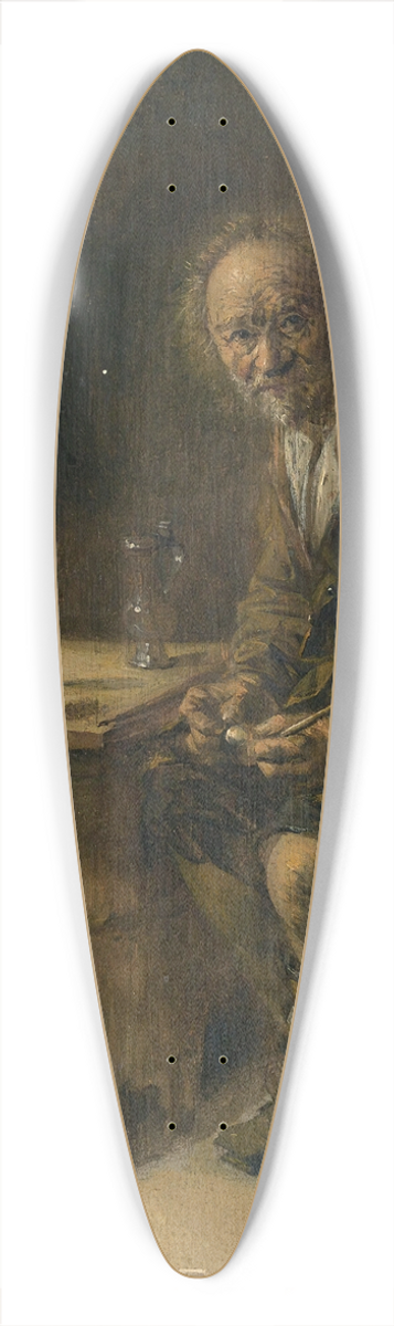 Abraham Diepraam - A man seated in an interiorwith a pipe 39.3 inch art pintail longboard deck