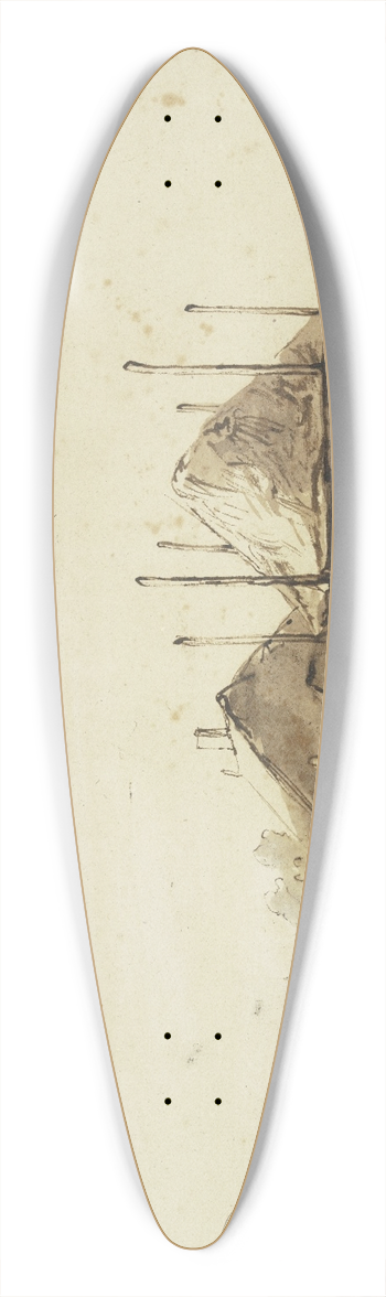 Abraham Furnerius - Weg mit zwei Husern am St. Anthonisdeich 39.3 inch art pintail longboard deck