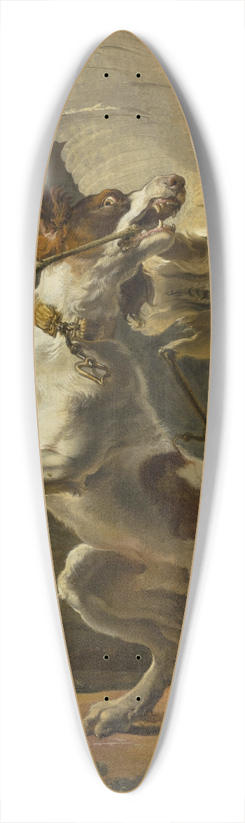 Abraham Hondius - Dog fighting a heron 39.3 inch art pintail longboard deck