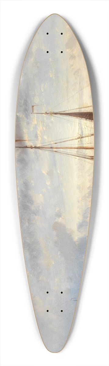 Abraham Hulk - Fishermen at sunset 39.3 inch art pintail longboard deck