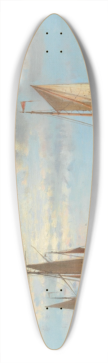Abraham Hulk - Sailing Boats on Rough Seas 39.3 inch art pintail longboard deck