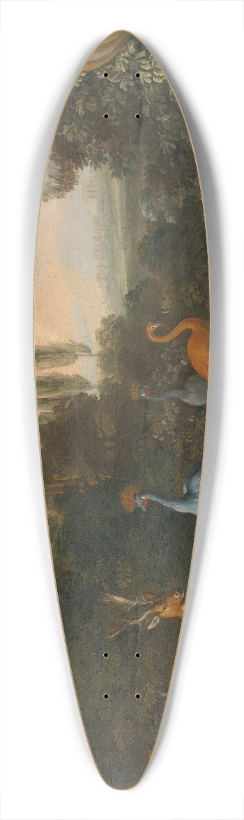 Abraham Jansz. Begeyn - Landscape with deer and exotic birds 39.3 inch art pintail longboard deck
