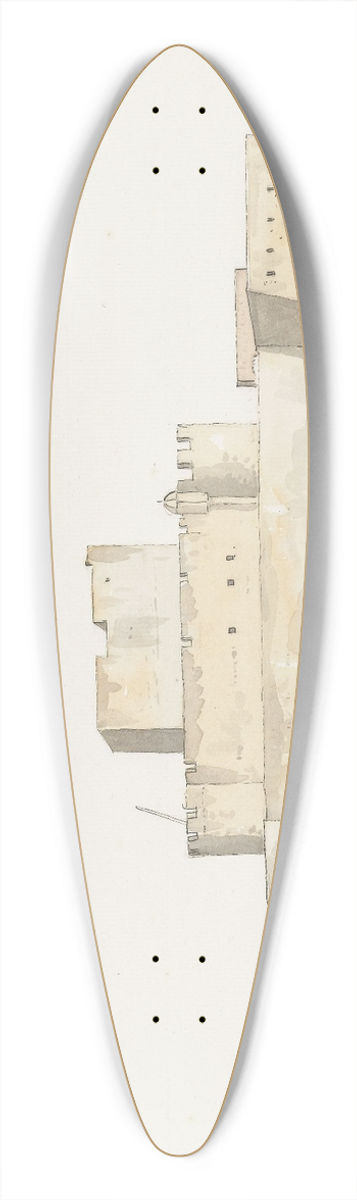 Abraham-Louis-Rodolphe Ducros - Gezicht op kasteel van San Mauro la Bruca vanaf zee bij aankomst 39.3 inch art pintail longboard deck
